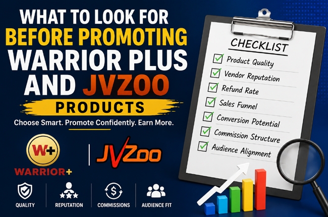 What to Look for Before Promoting Warrior Plus and JVZoo Products
